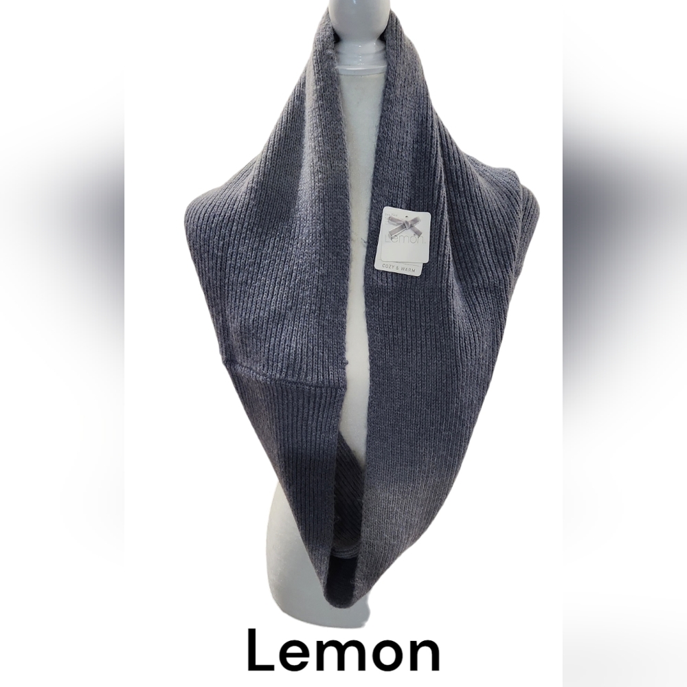 Lemon Infinity Scarf Gray. Size OS
